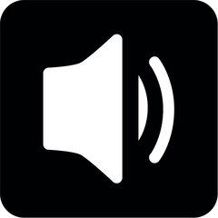 Volume 1 Black Square Icons, simple line vector for UI UX design. Symbol for website and mobile app interface and navigation button