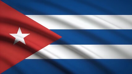 Dynamic Cuban flag waving proudly in the wind symbolizes national pride and independence day celebrations worldwide