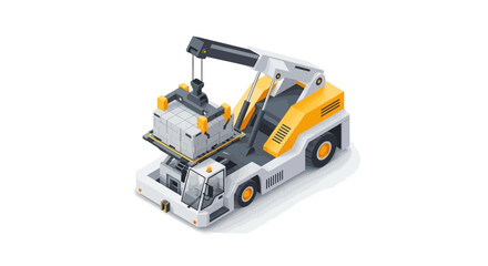 Fototapeta premium Isometric illustration showcases industrial crane machinery carrying load