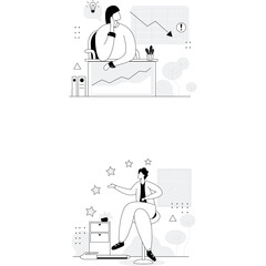 Business Management Strategy Planning and Data Analysis with Professionals Working on Charts and Graphs Showing Growth and Decline in Office Environment