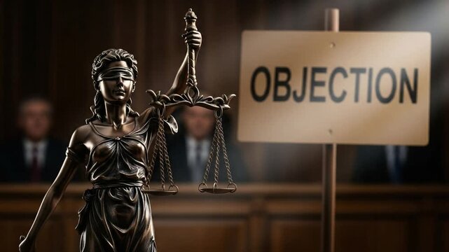 lady justice statue scales objection courtroom law trial