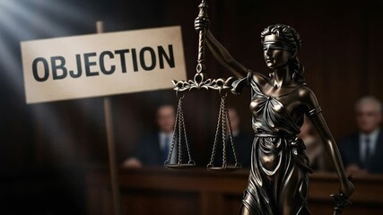 lady justice scales objection legal courtroom scene