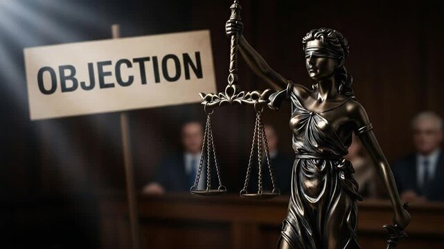 lady justice scales objection legal courtroom scene