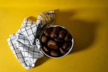 Chestnuts Autumn Harvest – Rustic Still Life and Seasonal Food Concept