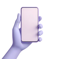 hand holding smartphone isolated on white