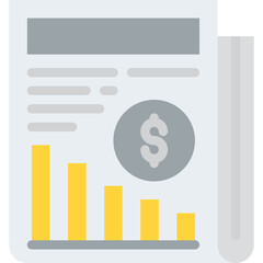 Financial Report With Downward Trend Graph And Dollar Coin Symbol On White Background Representing Economic Decline Or Negative Financial Performance