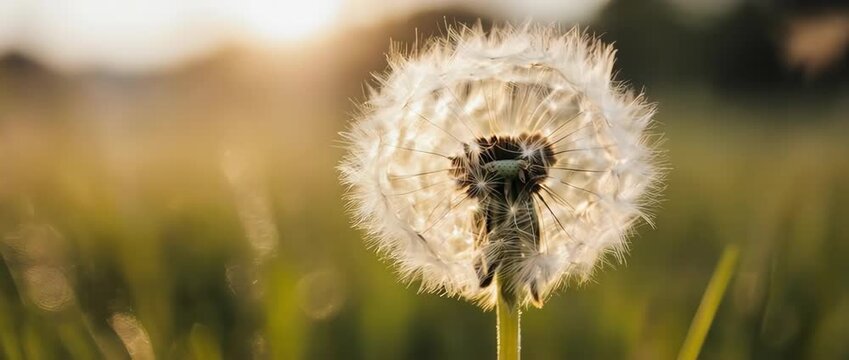 A beautiful and symbolic slow-motion video of dandelion seeds floating in the wind at sunset. Represents wishes, freedom, and the passing of time. Ideal for Mother's Day themes of letting go and growt