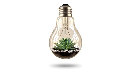 Eco-Friendly Idea Light Bulb Terrarium with Succulent