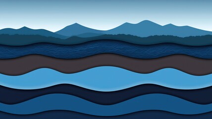 Blue and brown wave abstract vector background with 3D fluid lines and soft gradients
