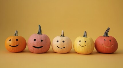Pumpkins with happy faces