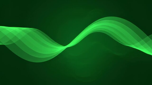 Hypnotic Animation of Flowing Green Parametric Waves