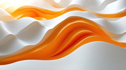Obraz premium Abstract wavy layers of white and orange