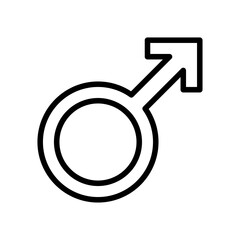 Outline of male gender symbol in black and white on a transparent background representing...