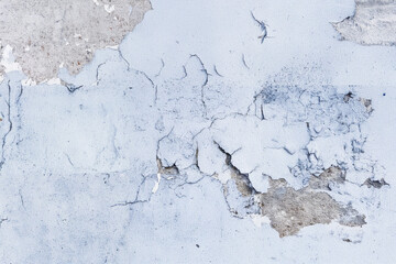 White paint black cracks background. Scratched lines texture. White and black distressed grunge concrete wall pattern for graphic design. Peel paint crack. Weathered rustic surface. Dry paint backdrop