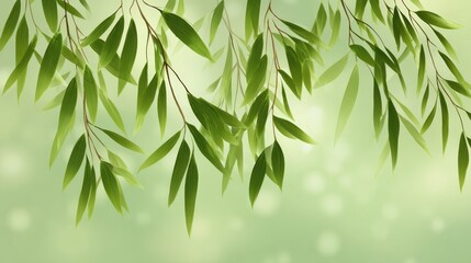 Fototapeta premium Fresh Green Leaves with a Soft Background for Natural Themes