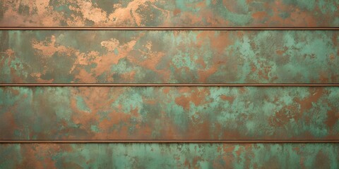 Copper Patina Background – Aged Oxidized Metal Texture, Green and Brown Corrosion, Seamless Grunge Wallpaper