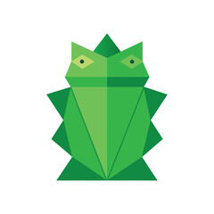 origami frog character with a paper bag