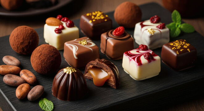 Gourmet Chocolate Assortment Delicious Sweet Treats