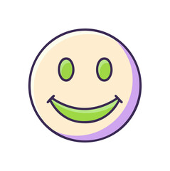 Fototapeta premium Happy Smiley Face Icon Positive Emotion Vector Graphic