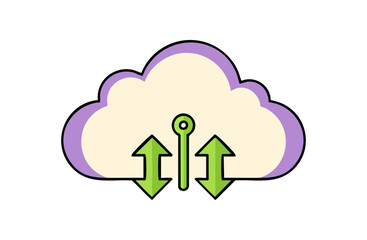 Cloud Computing with Up and Down Arrows for Data Sync and Storage