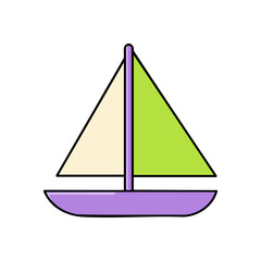 Fototapeta premium Classic Sailboat Vector Icon for Recreation and Nautical Travel