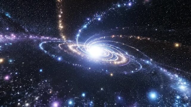 A Spiral Galaxy's Cosmic Dance Exploring the Vastness of Space and Stellar Evolution in the Universe's Grand Tapestry