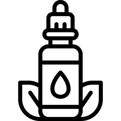 Iconic Dropper Bottle With Leaf Accents Represents Natural Essential Oil or Serum Dispensing Clear Liquid Droplet on Transparent Background