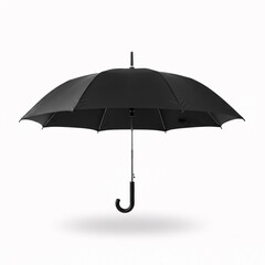 Black umbrella isolated on a white background. 3d rendering illustration.