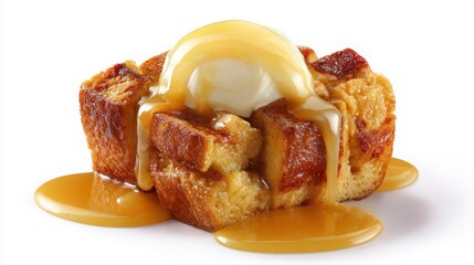 british bread pudding with custard