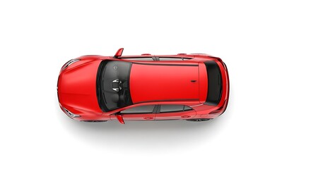 Clean Overhead View of a Red  Vehicle