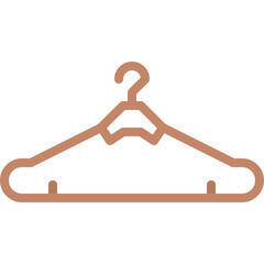 Minimalist Copper Colored Clothes Hanger Icon Isolated on White Background for Clothing Organization and Storage Solutions