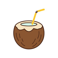 vector illustration of coconut drink