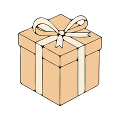 vector gift box isolated on white