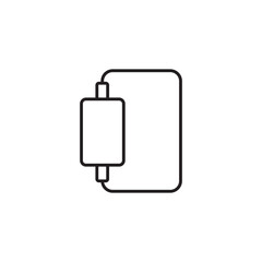 Simple Outline Smartwatch with Band Minimalist Line Art Icon