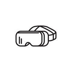 Simple Line Art VR Headset for Virtual Reality Device Icon