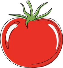  Illustration of a Red Tomato