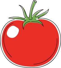 Illustration of a Red Tomato 