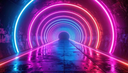 Pink and Blue Neon Tunnel
