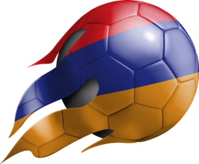 Flying Soccer Ball with Armenia Flag
