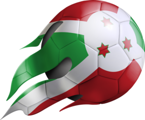 Flying Soccer Ball with Burundi Flag