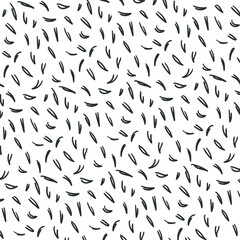 The small, sharp cartoon stripes drawn on the paper look like thin leaves.