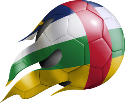 Flying Soccer Ball with Central of African Republic Flag