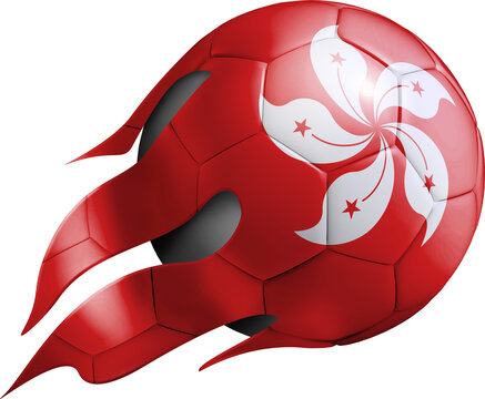 Flying Soccer Ball with Hong Kong Flag