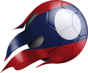 Flying Soccer Ball with Laos Flag