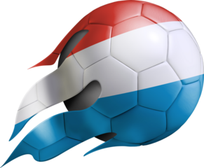 Flying Soccer Ball with Luxembourg Flag