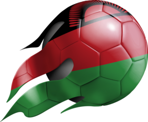Flying Soccer Ball with Malawi Flag