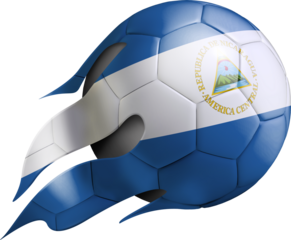 Flying Soccer Ball with Nicaragua Flag