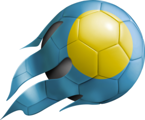 Flying Soccer Ball with Palau Flag