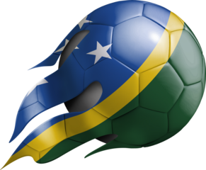 Flying Soccer Ball with Solomon Islands Flag
