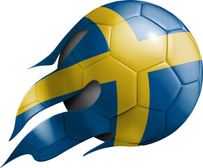 Flying Soccer Ball with Sweden Flag